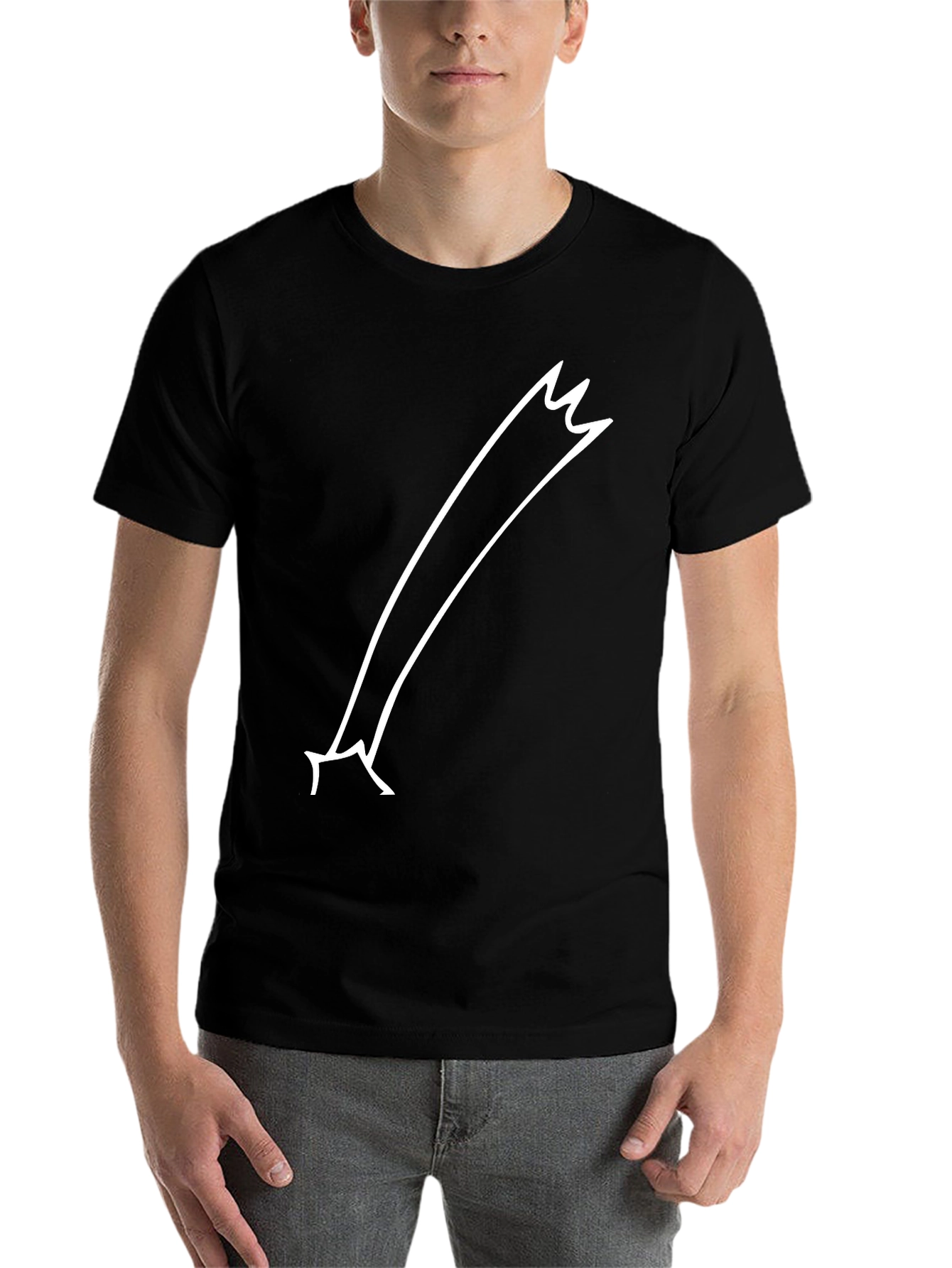 Comet Tail Graphic Tee - Black Cotton Casual T-Shirt
