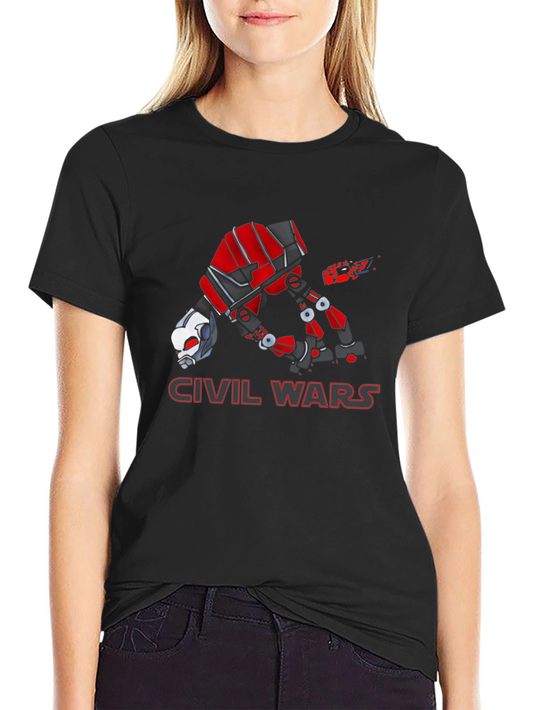 Civil War Ant-Man Graphic Print Black T-Shirt