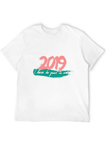 2019 Graphic Print Black T-Shirt