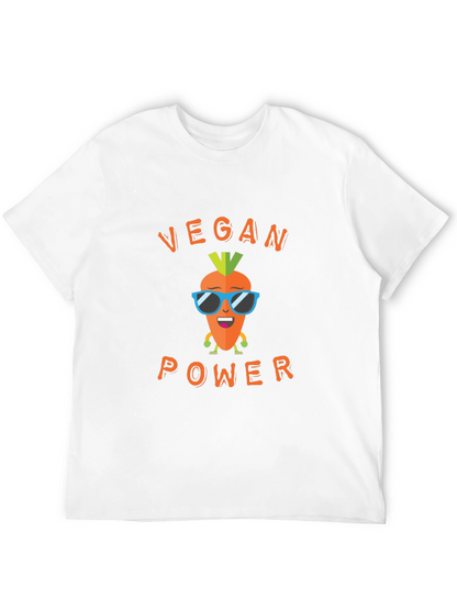 Vegan Power Graphic Tee - Carrot Cartoon