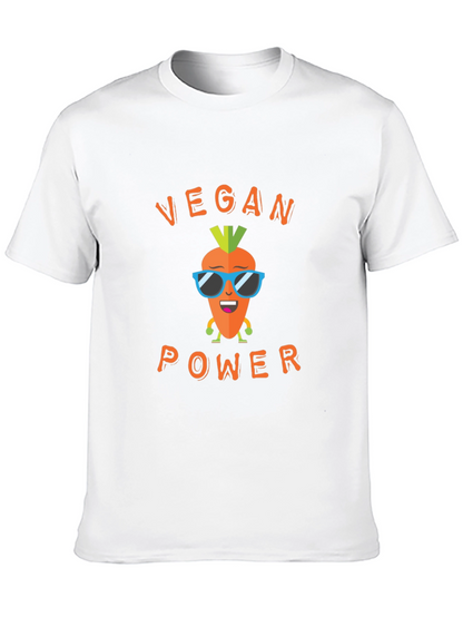 Vegan Power Graphic Tee - Carrot Cartoon