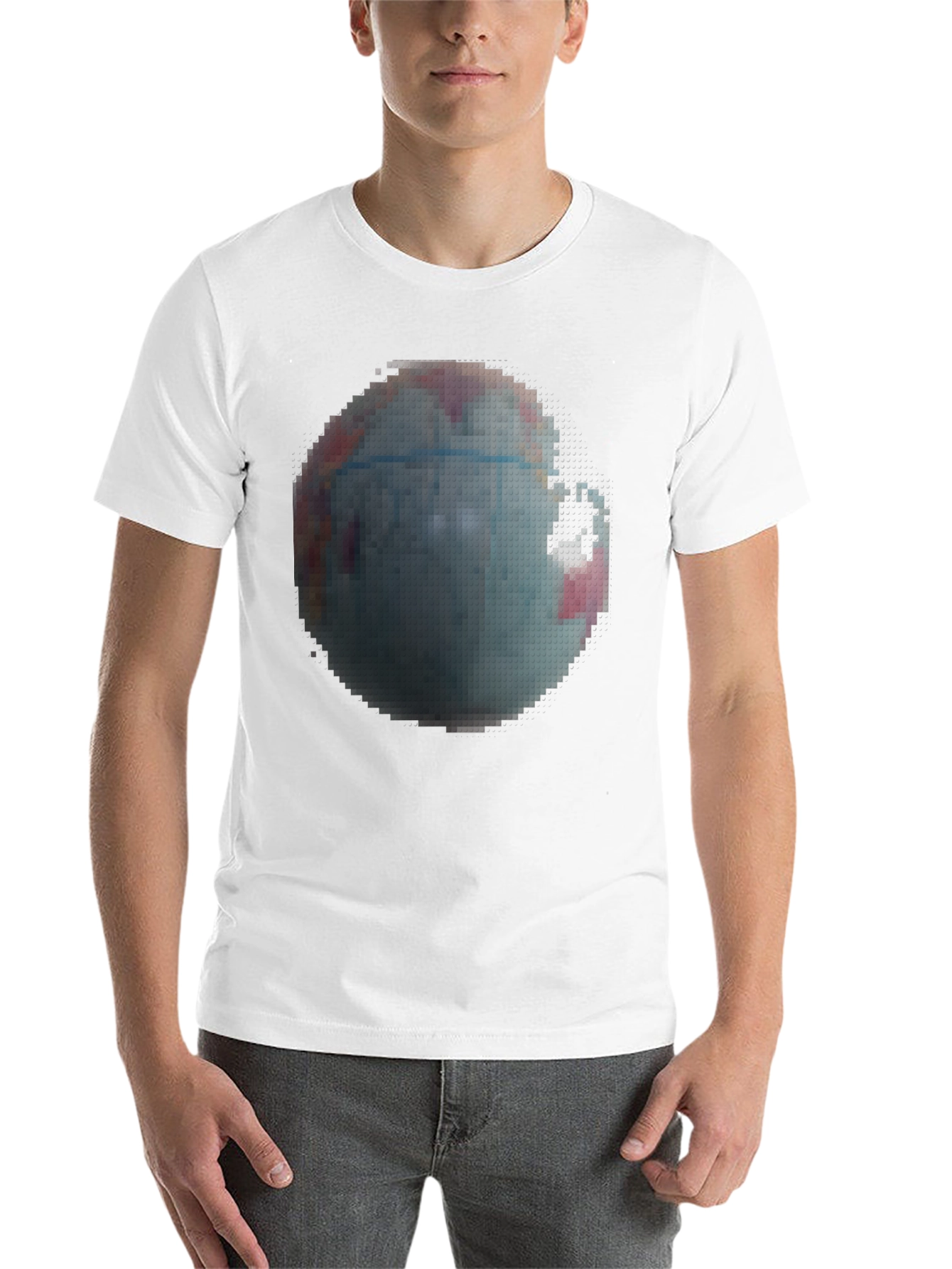 Pixelated Earth Graphic Black T-Shirt