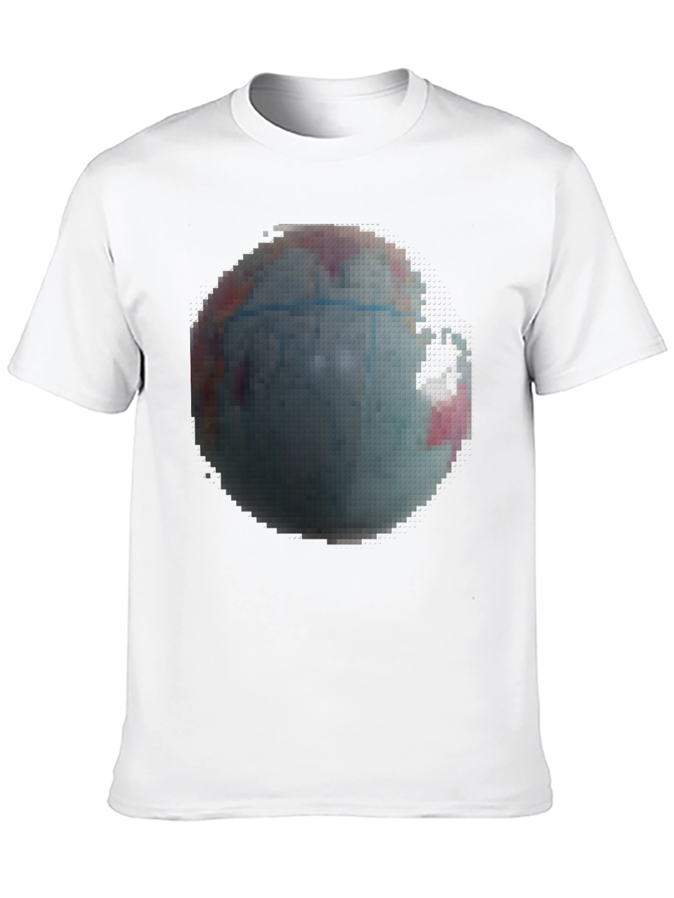 Pixelated Earth Graphic Black T-Shirt