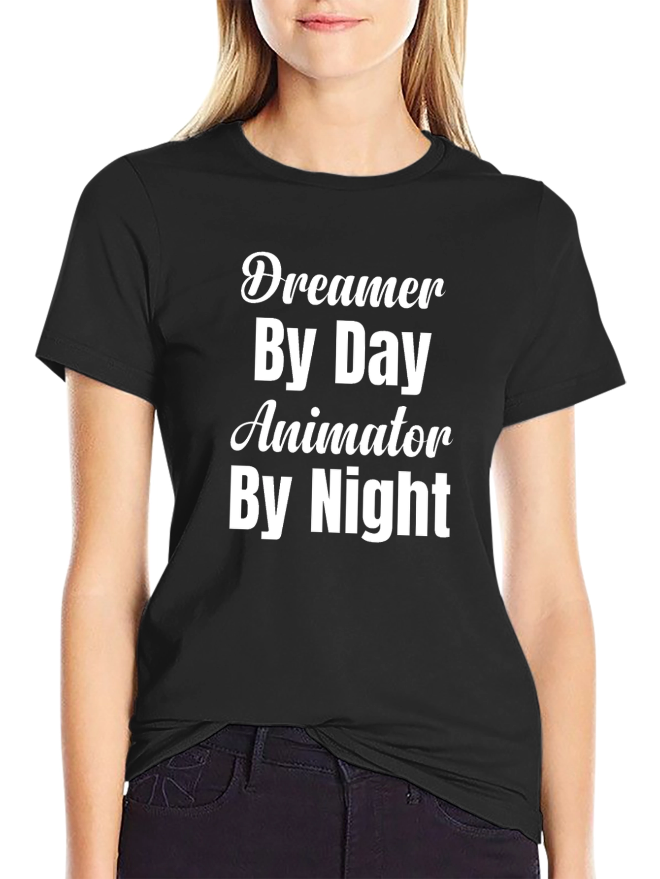 Dreamer by Day Animator by Night Black T-Shirt