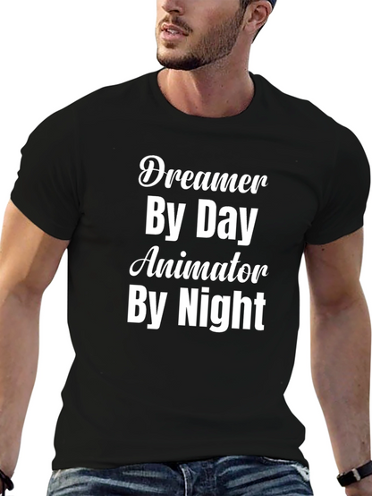 Dreamer by Day Animator by Night Black T-Shirt