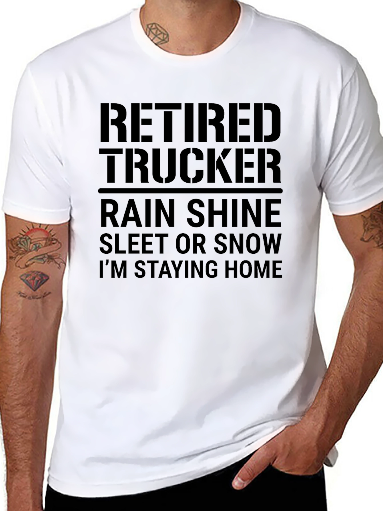 Retired Trucker T-Shirt - Stay Home in Style