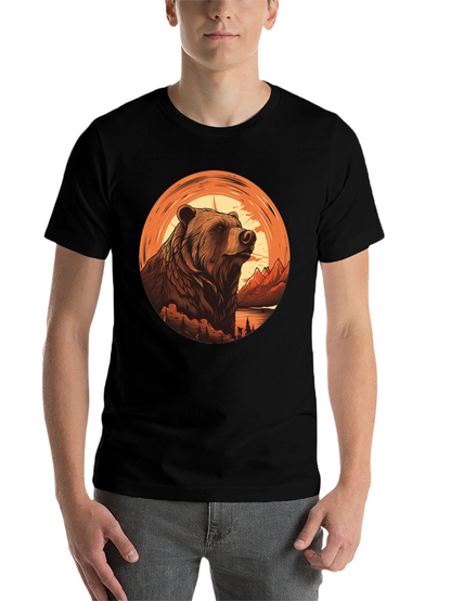 Grizzly Bear Graphic Tee - Nature Adventure Shirt