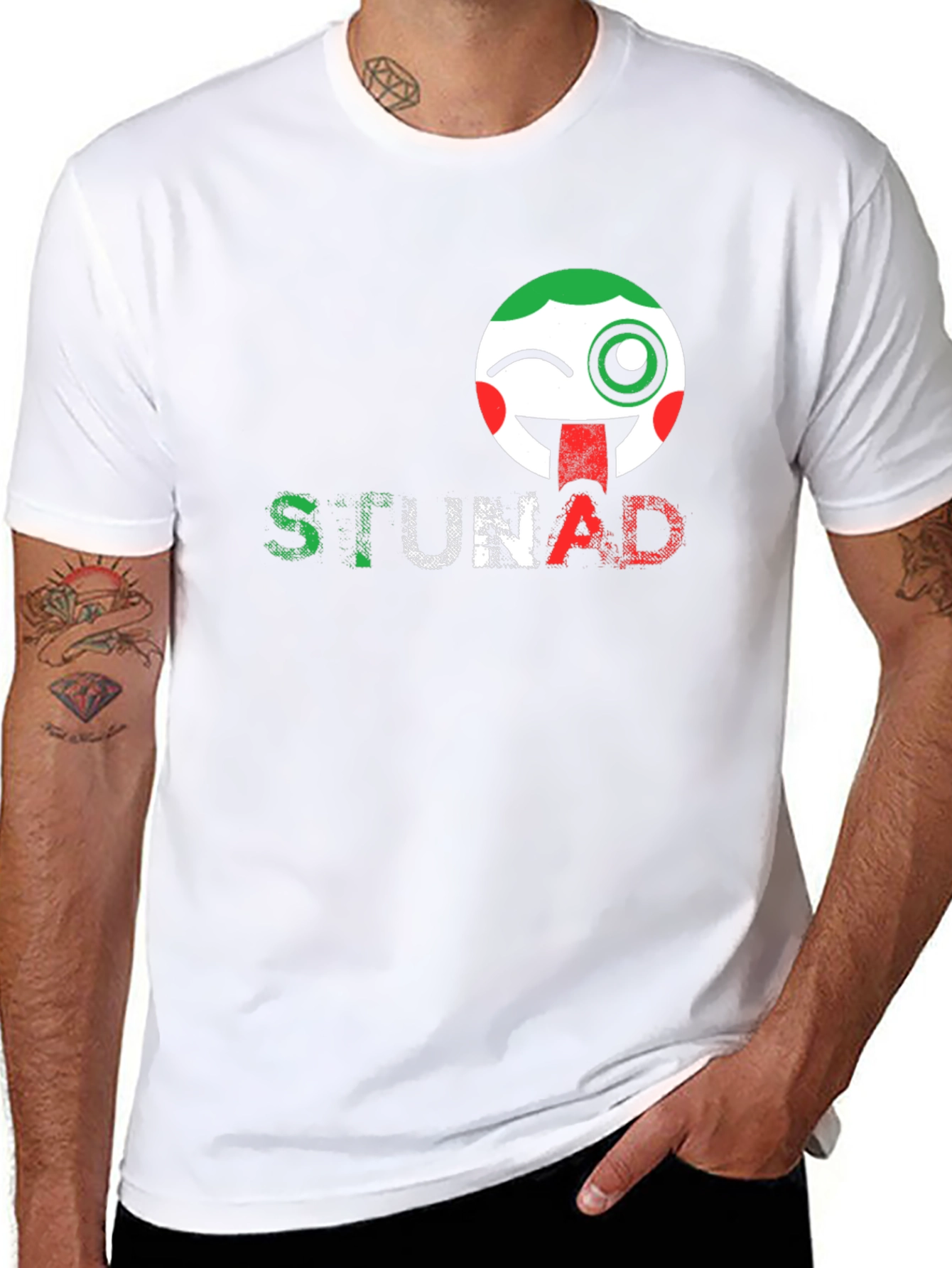 STUNAD Graphic Tee - Italian Flag Emoji Design