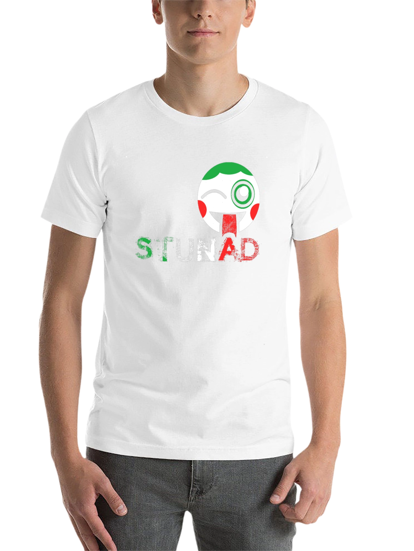 STUNAD Graphic Tee - Italian Flag Emoji Design