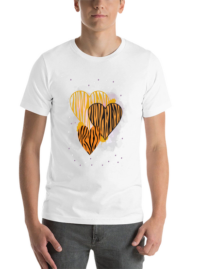 Striped Heart Graphic Tee - Trendy Casual Wear