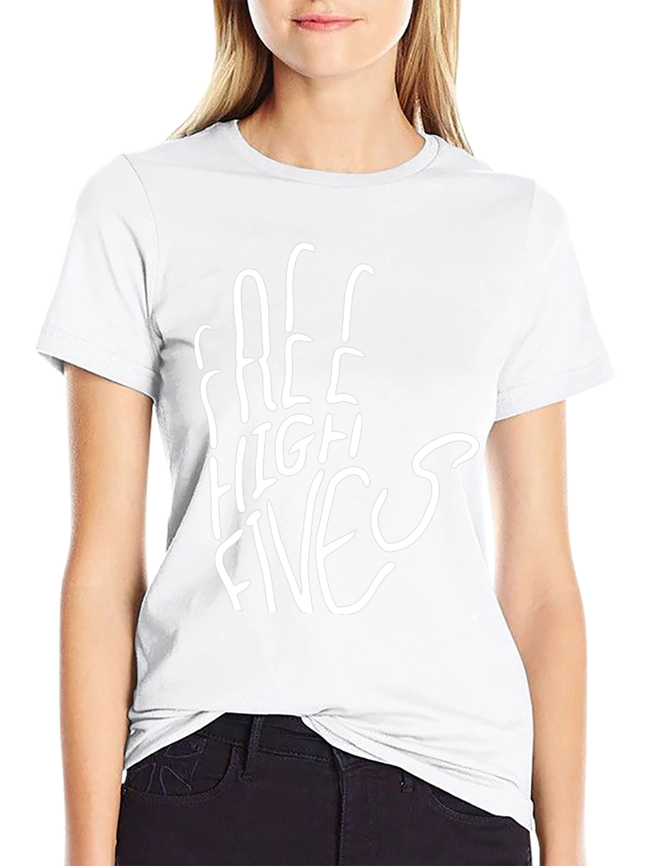 Free High Fives Black Tee - Casual Comfort