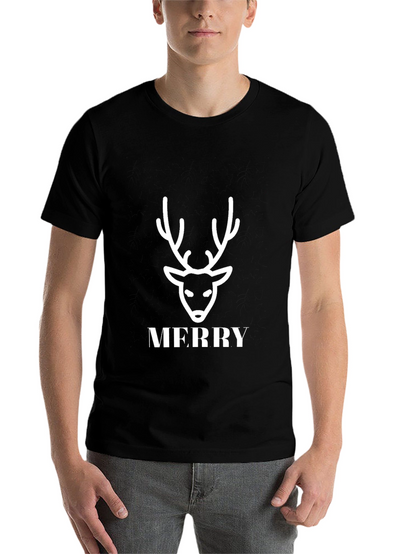 Merry Reindeer Graphic Tee - Holiday Style