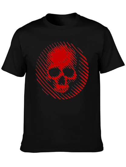 Skull Graphic Tee - Red Skull on Black