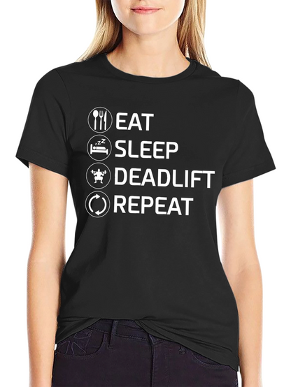 Eat Sleep Deadlift Repeat Graphic T-Shirt
