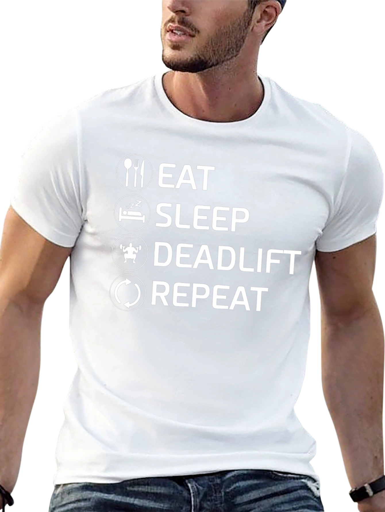 Eat Sleep Deadlift Repeat Graphic T-Shirt