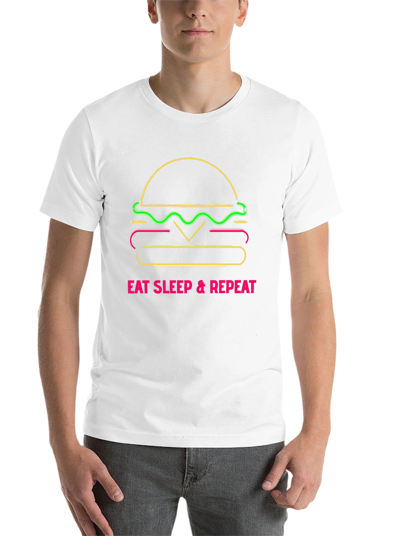 Eat Sleep Repeat Burger Graphic Tee