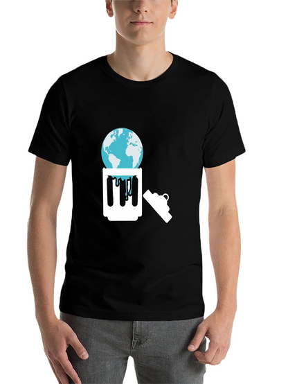 Eco-Awareness Graphic Tee - Earth in Trash