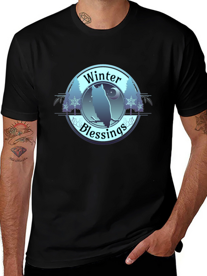 Winter Blessings Owl Graphic T-Shirt