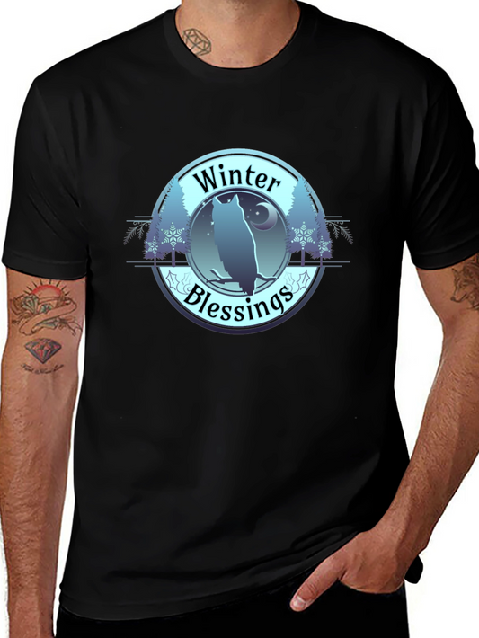 Winter Blessings Owl Graphic T-Shirt