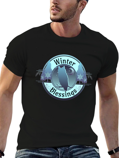 Winter Blessings Owl Graphic T-Shirt