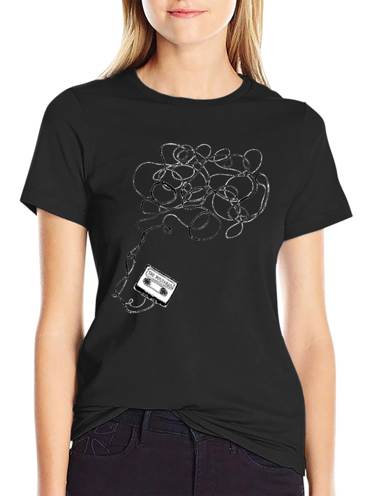 Tangled Tape Tee - Black Cotton Graphic T-Shirt