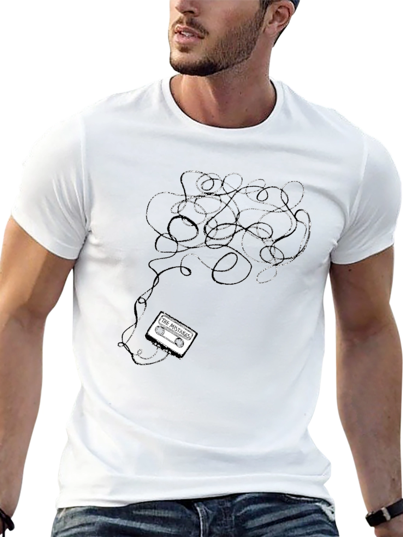 Tangled Tape Tee - Black Cotton Graphic T-Shirt