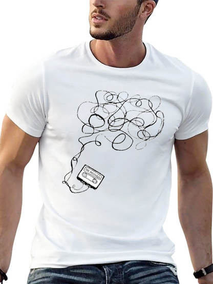 Tangled Tape Tee - Black Cotton Graphic T-Shirt