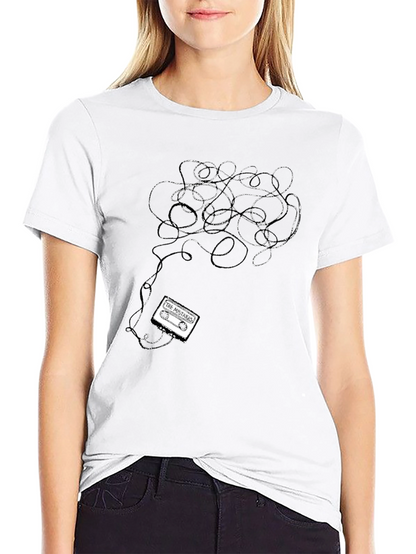 Tangled Tape Tee - Black Cotton Graphic T-Shirt