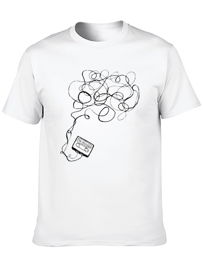 Tangled Tape Tee - Black Cotton Graphic T-Shirt