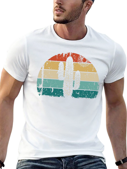 Retro Cactus Sunset Graphic Tee