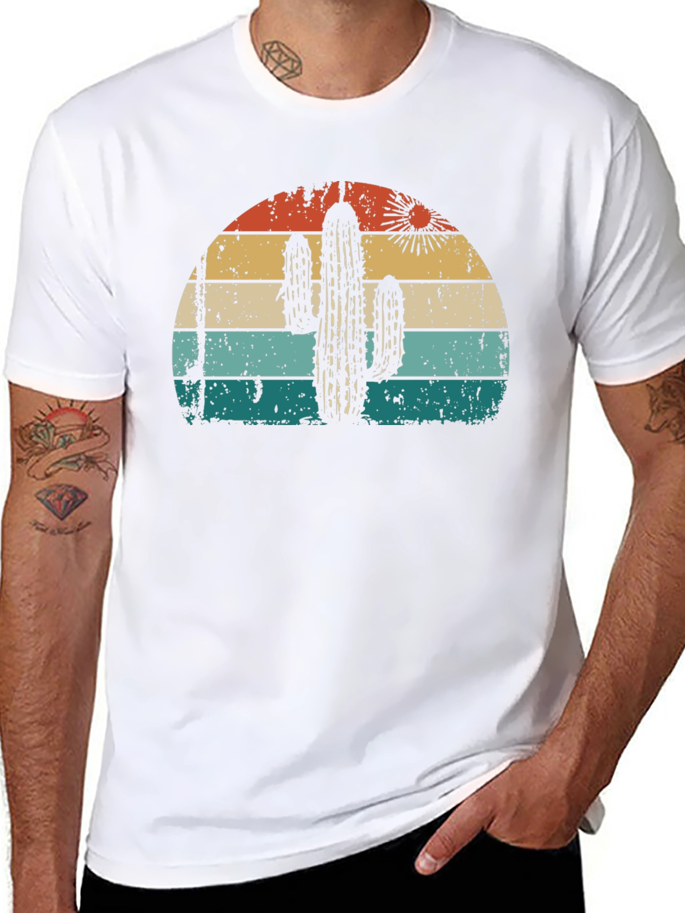 Retro Cactus Sunset Graphic Tee