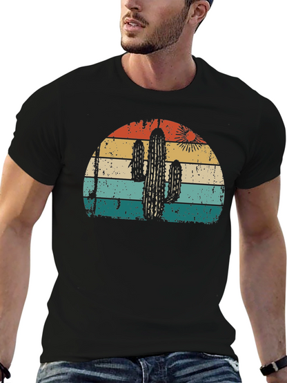 Retro Cactus Sunset Graphic Tee