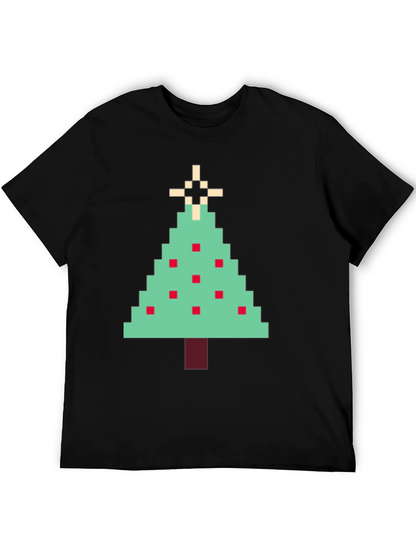 Pixel Christmas Tree Graphic Tee - Holiday Style