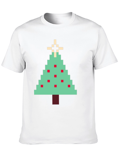 Pixel Christmas Tree Graphic Tee - Holiday Style