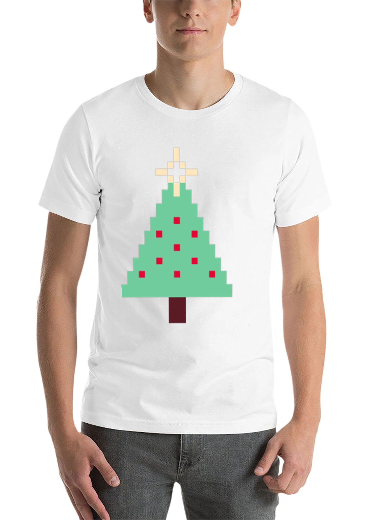 Pixel Christmas Tree Graphic Tee - Holiday Style
