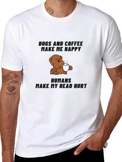 Dogs and Coffee Graphic Tee - Funny Novelty Shirt