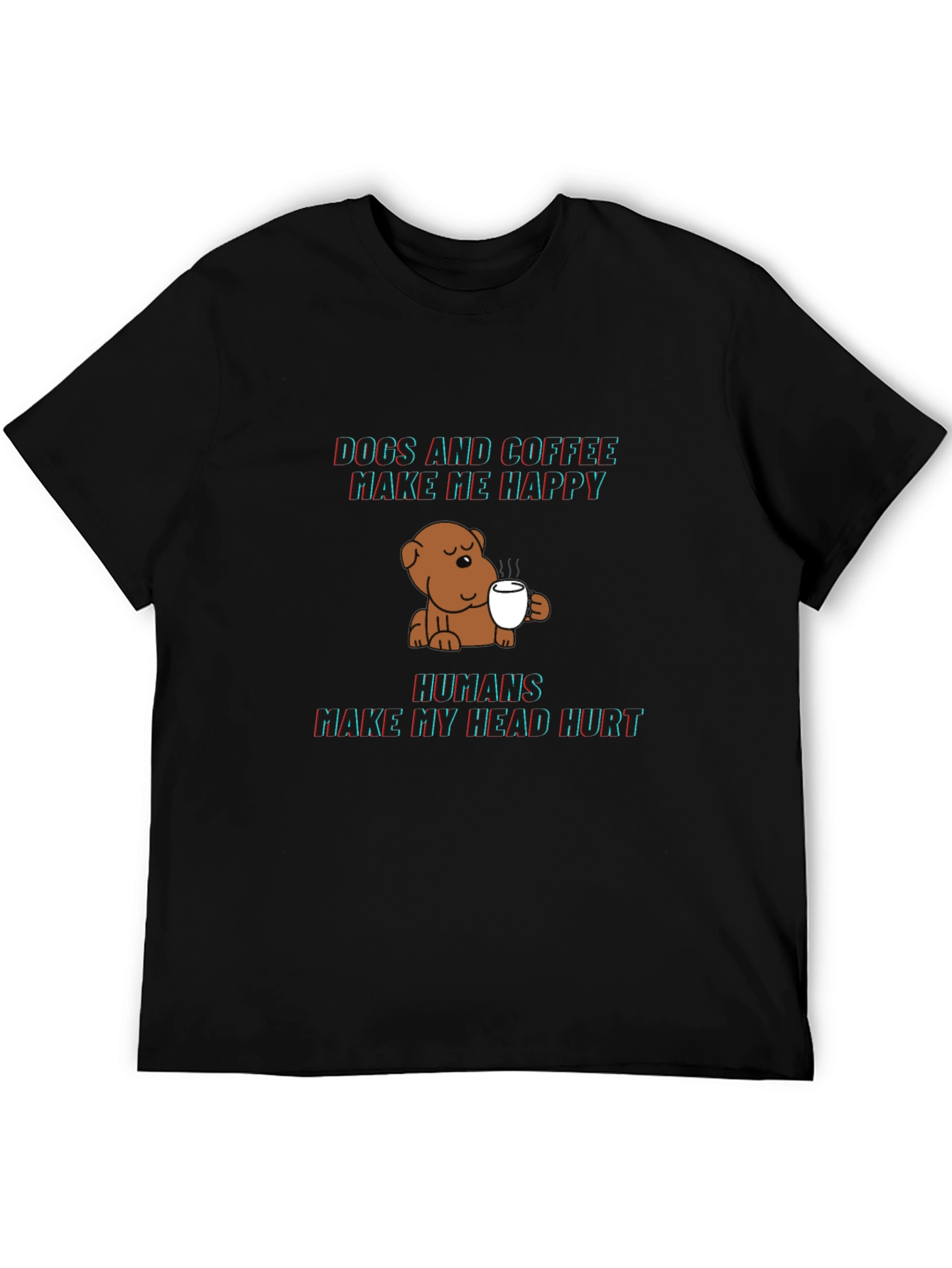 Dogs and Coffee Graphic Tee - Funny Novelty Shirt