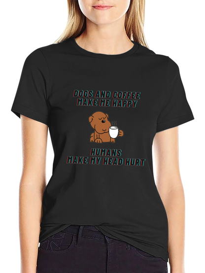 Dogs and Coffee Graphic Tee - Funny Novelty Shirt
