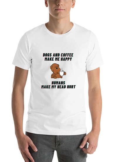 Dogs and Coffee Graphic Tee - Funny Novelty Shirt
