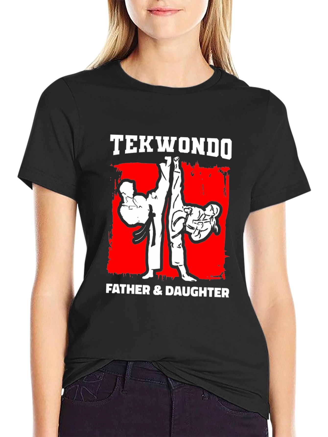 Taekwondo Father & Daughter Black T-Shirt Martial Arts