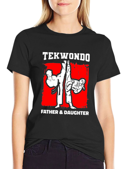 Taekwondo Father & Daughter Black T-Shirt Martial Arts