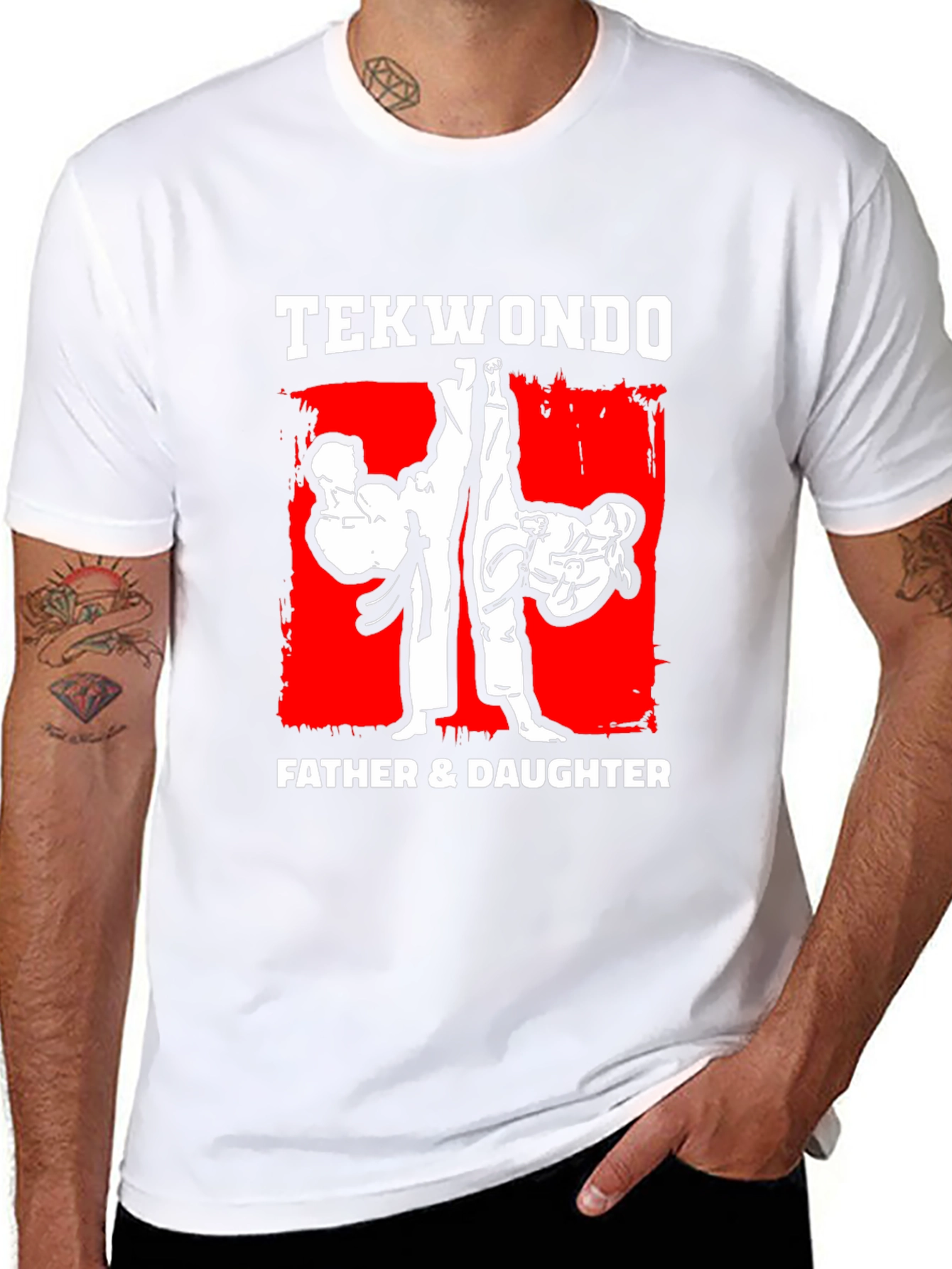 Taekwondo Father & Daughter Black T-Shirt Martial Arts