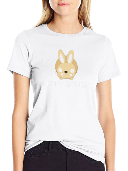 Happy Easter Bunny Graphic T-Shirt - Black