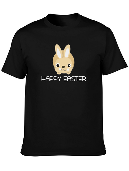 Happy Easter Bunny Graphic T-Shirt - Black