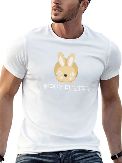 Happy Easter Bunny Graphic T-Shirt - Black
