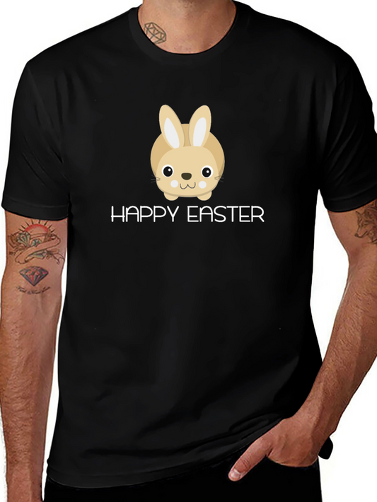 Happy Easter Bunny Graphic T-Shirt - Black