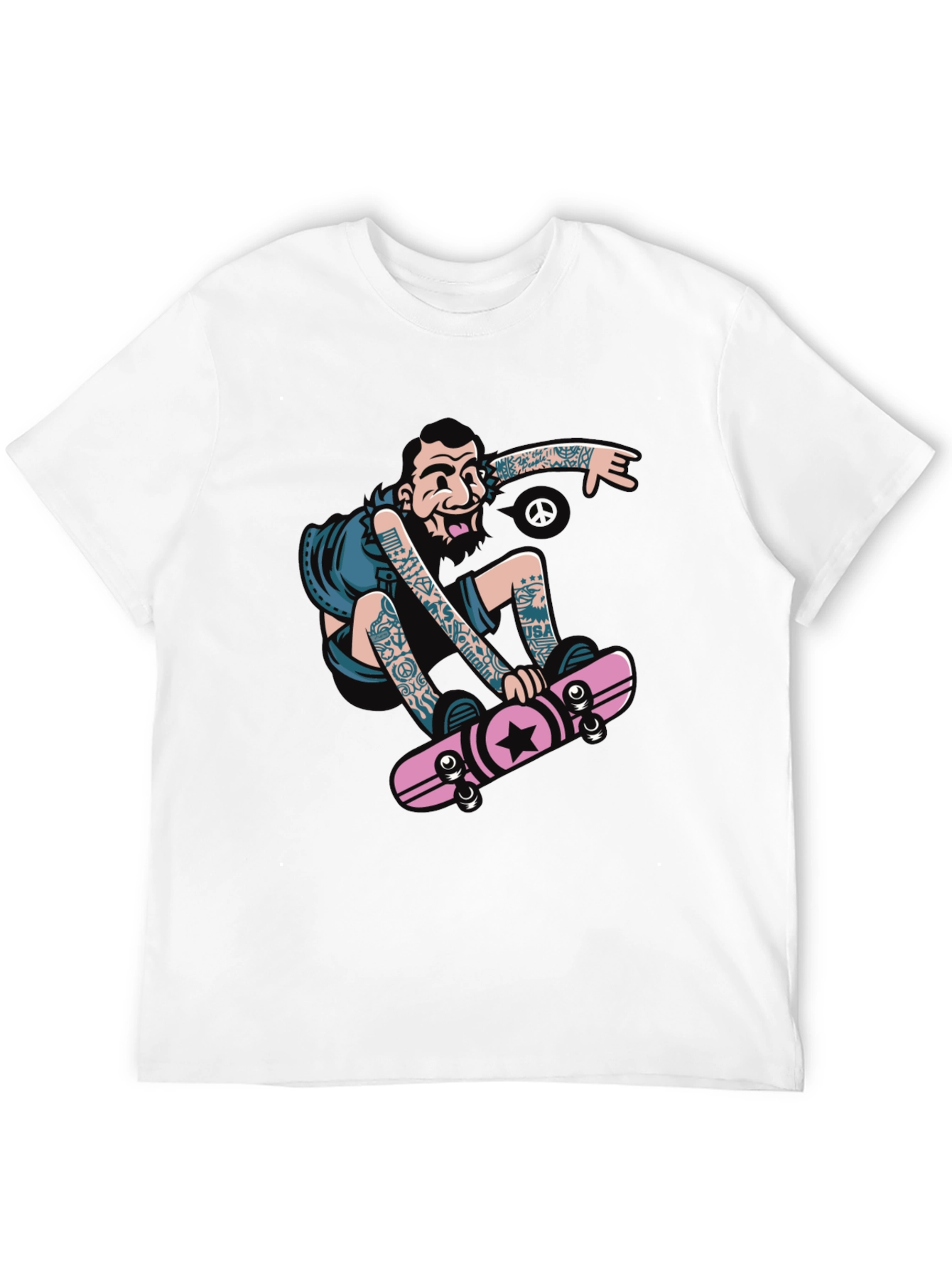 Skateboarder Graphic Tee - Black