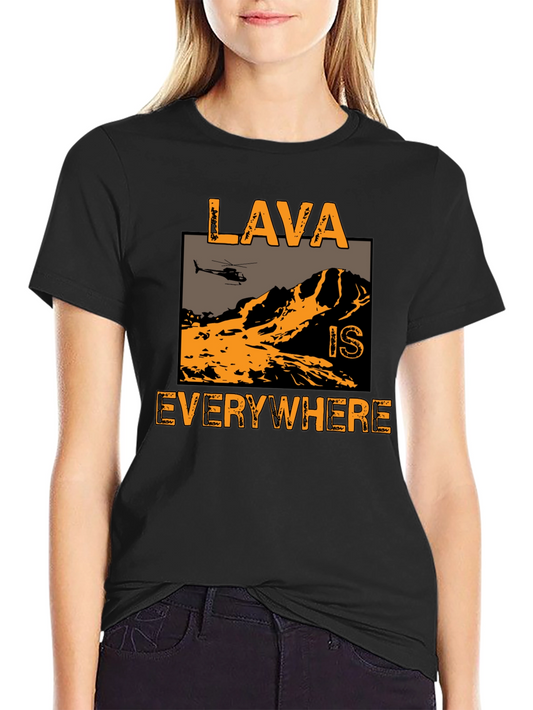 Lava is Everywhere Graphic T-Shirt - Black Cotton Blend