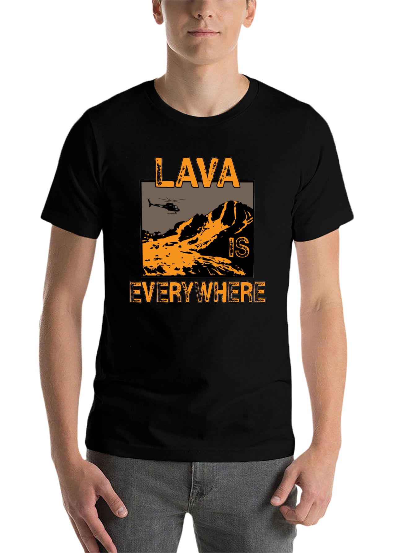 Lava is Everywhere Graphic T-Shirt - Black Cotton Blend
