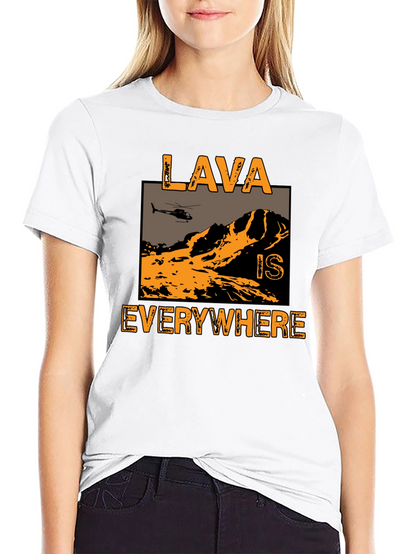 Lava is Everywhere Graphic T-Shirt - Black Cotton Blend